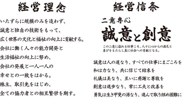 シャープ特選工業株式会社 経営方針